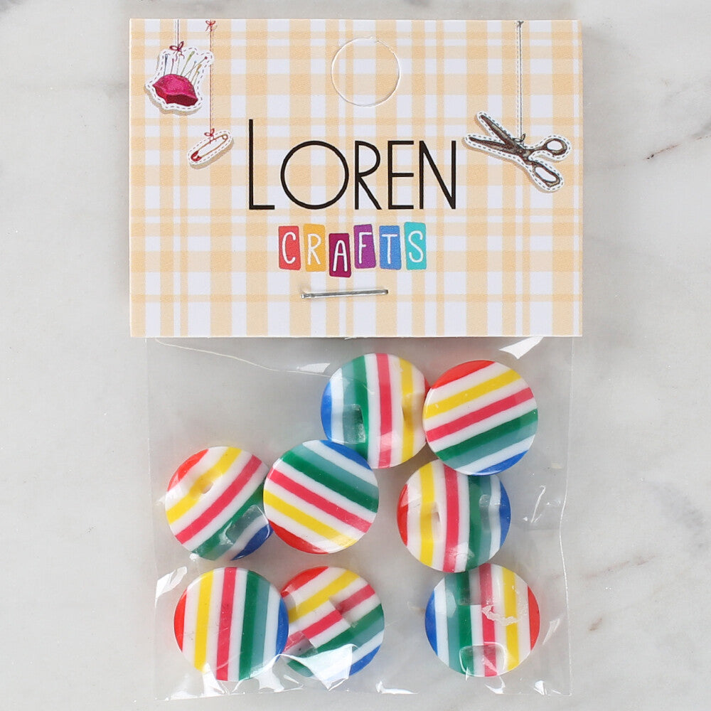 Loren Crafts 8'li Desenli Düğme - 1097